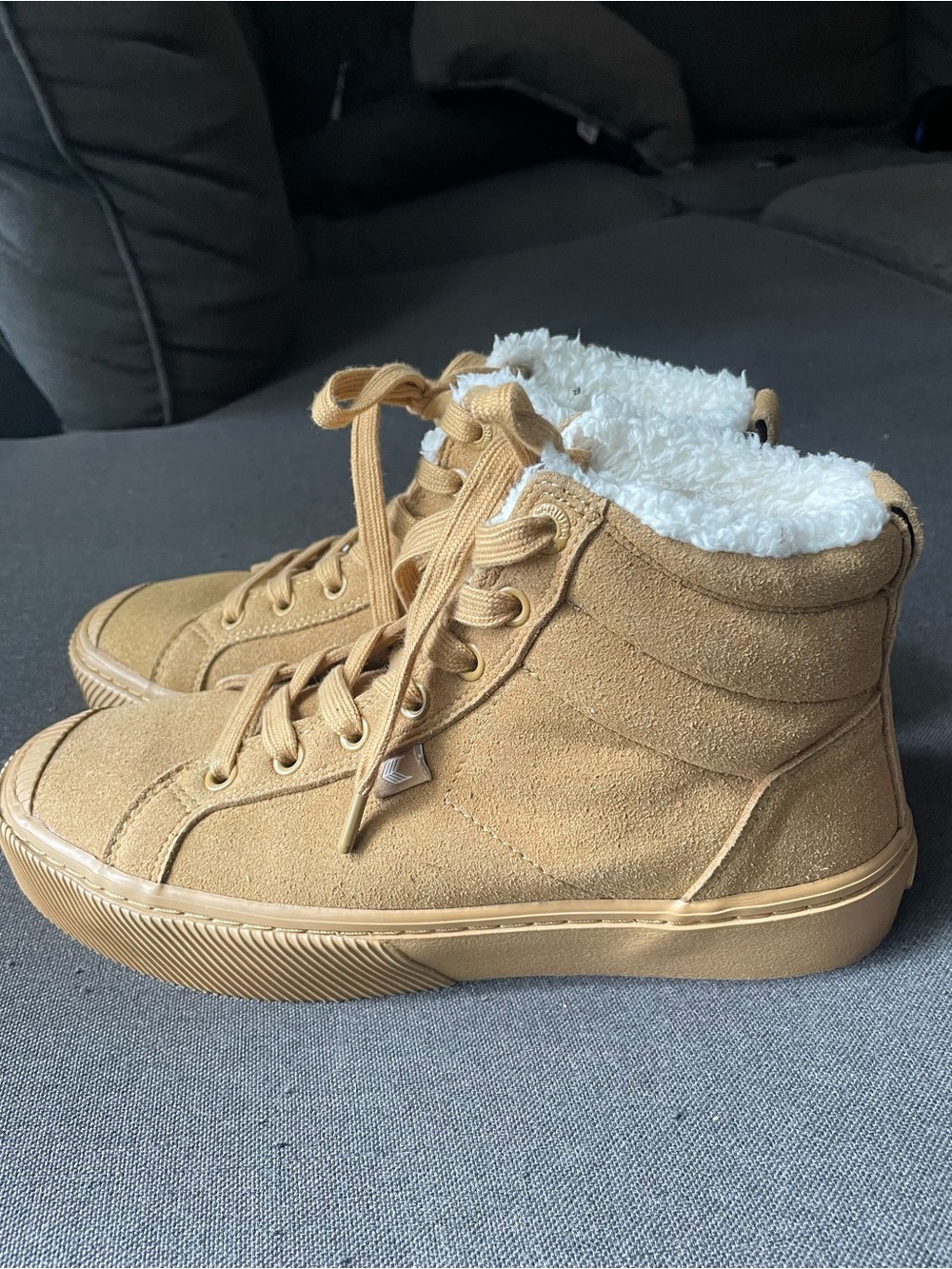 Cariuma Tan Sherpa High-Top Sneakers